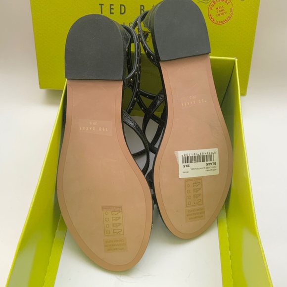 Ted Baker Mathar Black Croc Leather Ankle Strap Studded Gladiator Sandals 9 39.5 - Picture 16 of 16